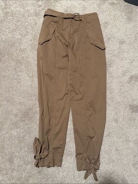 Women’s PINKO Cargo Tie-Hem Pants in Brown Y2K-style